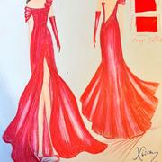 Vestido noche rojo