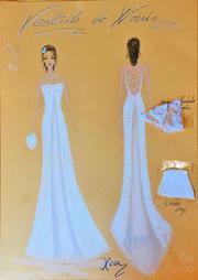Vestido Novia perlas espalda